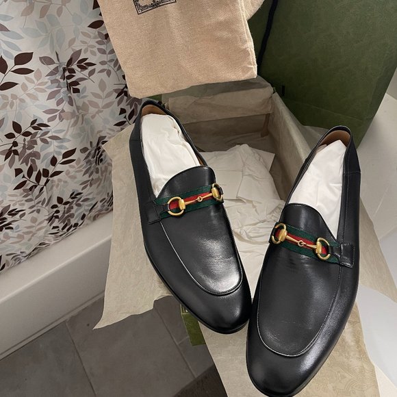 Gucci Men's Leather Horsebit Loafer with Web Size US12